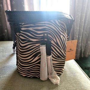 Patricia Nash genuine leather and genuine calf hair brand new bucket crossbody